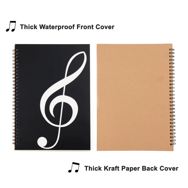 Alt view image 6 of 7 - Blank Sheet Music Notebook, 160 Pages 2 Pack Composition staff paper with 10 staves for music clef manuscript notes