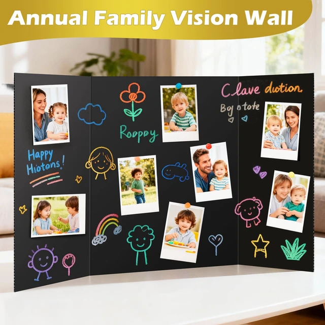 Alt view image 5 of 7 - Trifold Poster Board,12P 24"x 16" Black Corrugated Poster Boards Display Board,Perfect for School Projects, Science Fairs, Event Displays, and Business Presentations