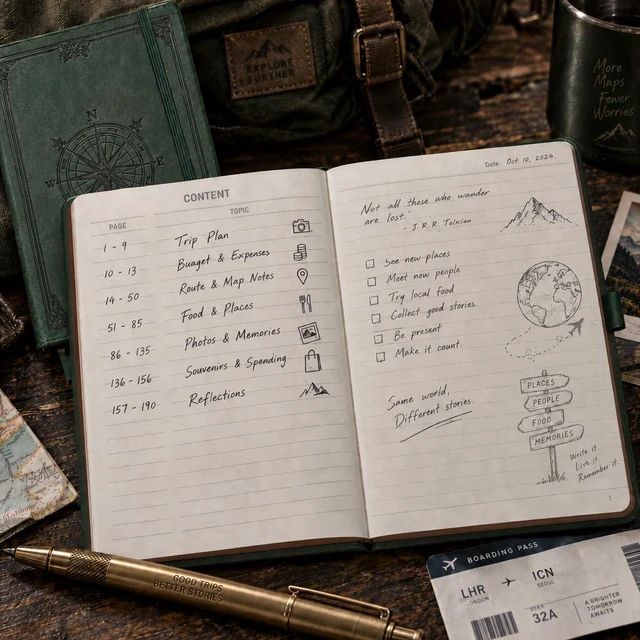 Alt view image 3 of 7 - Thick Lined Notebook, 320 Numbered Pages, A5 (5.75'' X 8.38'') College Ruled Journal, Vintage Leather Hardcover, 100gsm Paper, for Men Women Work Office School (Dark green)