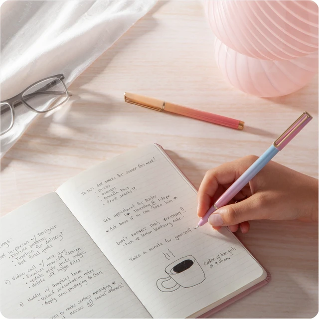 Alt view image 6 of 6 - Catalina Felt Tip Pens, Medium Point, 6 Count, Lucent Dreams Three ombre barrels fading peach to coral, lavender to mint and pink to blue, two pens each