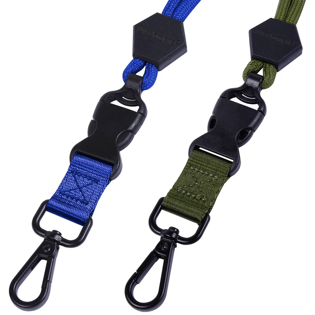 Alt view image 6 of 7 - 2 Pack 23" Lanyard with Safety Breakaway Buckle - Blue,Army Green Durable Heavy Duty Neck Lanyard, with Detachable Buckle and Metal Hook, for ID Card Badge Holder and Keys