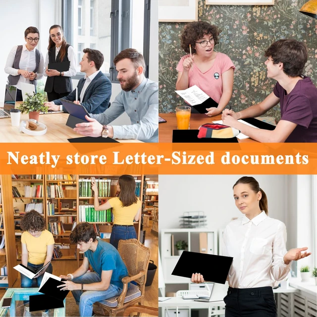 Alt view image 5 of 6 - 25Pcs Black Two-Pocket Heavyweight File Folder,Letter Size,Paper File Folder for School Office Home Bussines