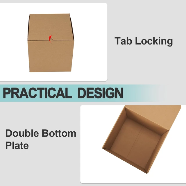Alt view image 4 of 7 - 8x8x8 Shipping Boxes, 15 Pack Brown Kraft Folding Mailer Boxes, 3-Ply Corrugated Cardboard Cube Box Mailers for Small Business Packaging, Mailing & Gifts