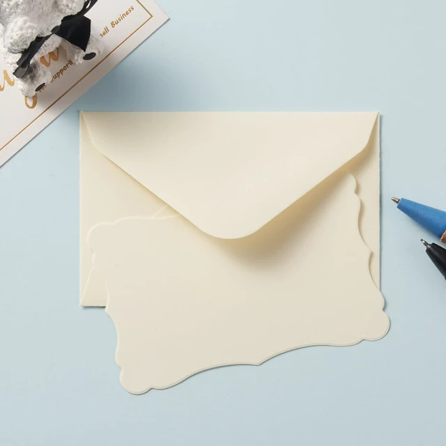 Alt view image 4 of 7 - 100 Pack Mini Envelopes with Blank Note Cards, Cream Color 4 x 2.7 Inches Envelopes, Self-Adhesive, Small Business Card