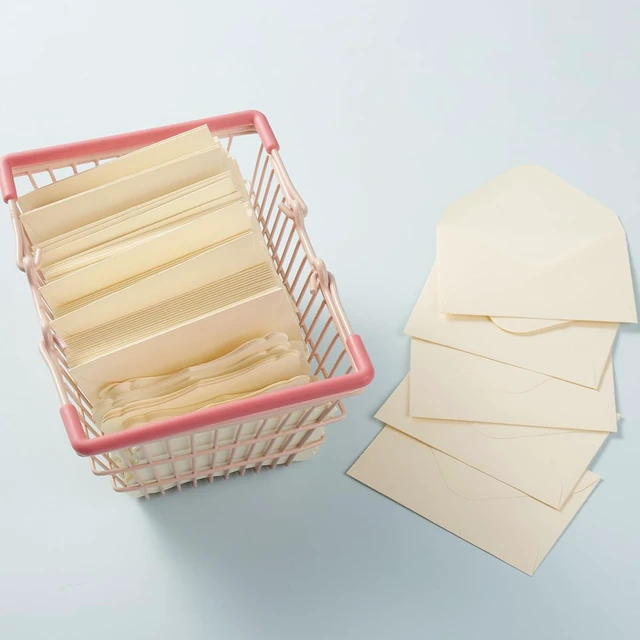Alt view image 6 of 7 - 100 Pack Mini Envelopes with Blank Note Cards, Cream Color 4 x 2.7 Inches Envelopes, Self-Adhesive, Small Business Card