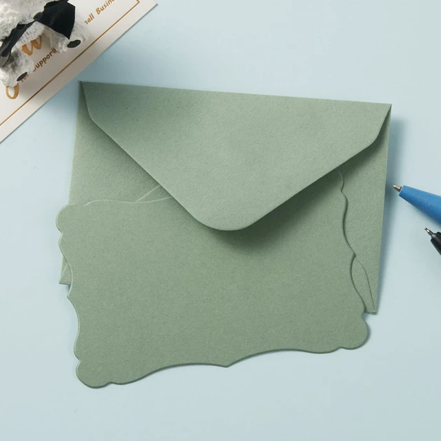 Alt view image 4 of 7 - 100 Pack Mini Envelopes with Blank Note Cards, Sage-Green 4 x 2.7 Inches Envelopes, Self-Adhesive, Small Business Card