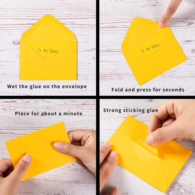 Alt view image 4 of 7 - 100 Pack Mini Envelopes with Blank Note Cards Multicolored 10 Colors 4 x 2.7 Inches Envelopes, Self-Adhesive, Small Business Card