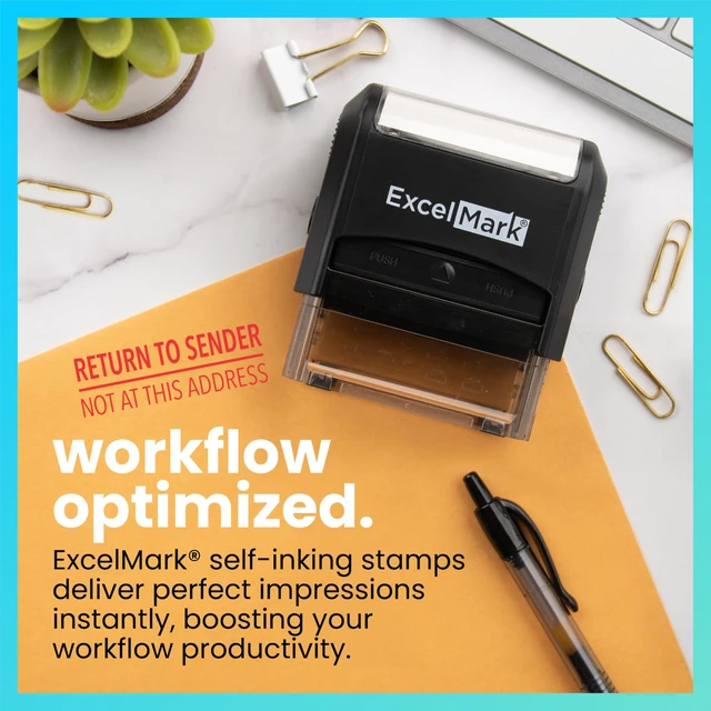 Alt view image 3 of 7 - Self-Inking Rubber Stamp - Return to Sender Not at This Address - Red Ink (Large)