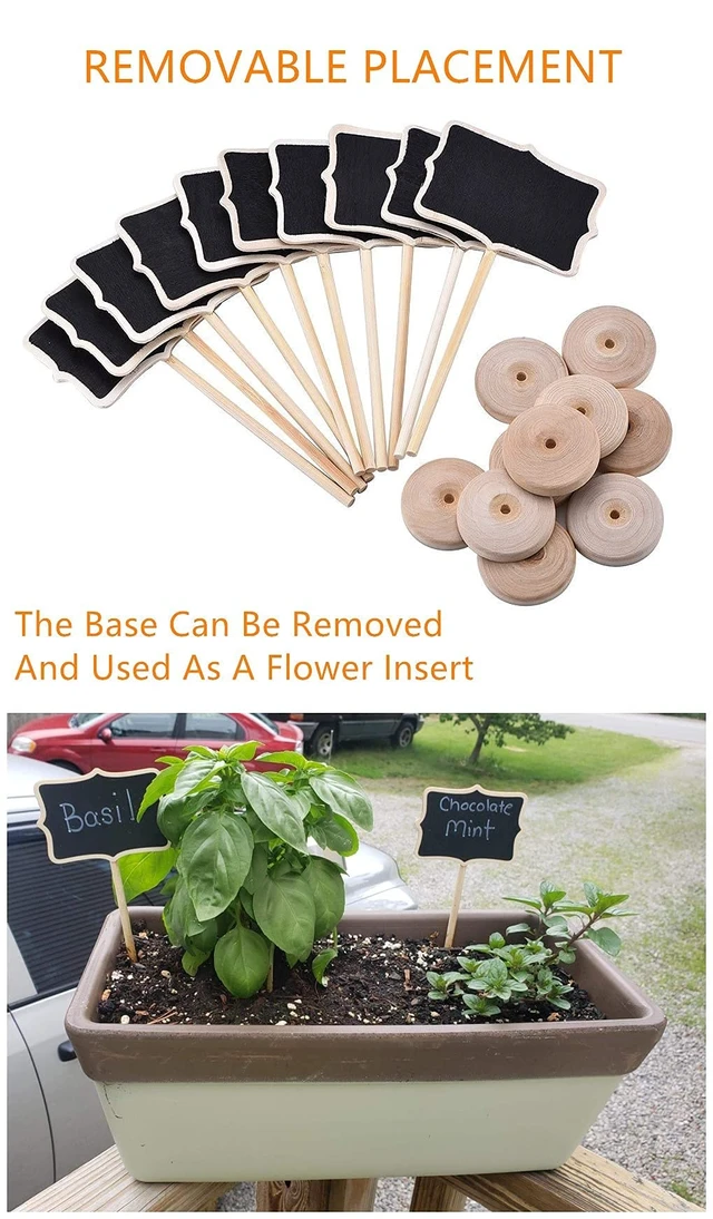 Alt view image 4 of 7 - 20PCS Wood Mini Chalkboard Sign and Replacement Stickers, Food Labels for Party Buffet,Blackboard for Message Board Signs,Weddings Place Cards, Birthday Party