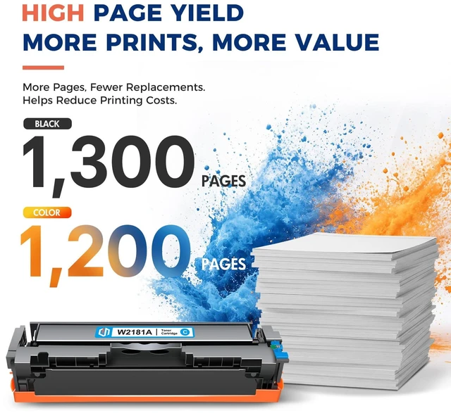 Alt view image 2 of 7 - 218A Toner Cartridges 4 Pack for HP 218 3201dw 3301fdw High Yield W2180A Compatible for HP Color LaserJet Pro MFP 3301fdw 3201dw 3301sdw 3301cdw 3301 3201 Series Printer Ink Set with Chip (B/C/Y/M)