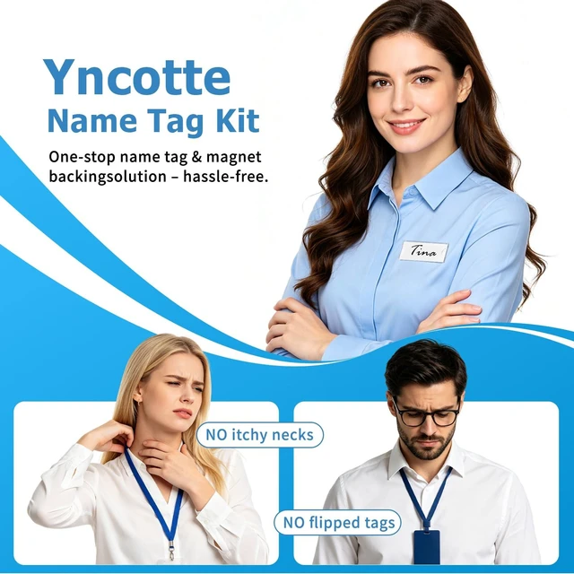 Alt view image 6 of 7 - Magnetic Name Tags Kit, 50 Pack Reusable Magnetic Badge Holders with Strong Magnet Backing Clear Acrylic Frame for Business Office School Classroom Refrigerator Locker (Name Tags Included)