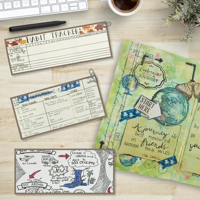 Alt view image 6 of 7 - Dotted A6 Size Travelers Notebook Inserts 4.1" x 5.8" (10.5 x 15cm) 100 GSM Paper 3 Hand-sewn Booklets/180 Pages Travelers Notebook Refills for Journals, Diaries, Planners