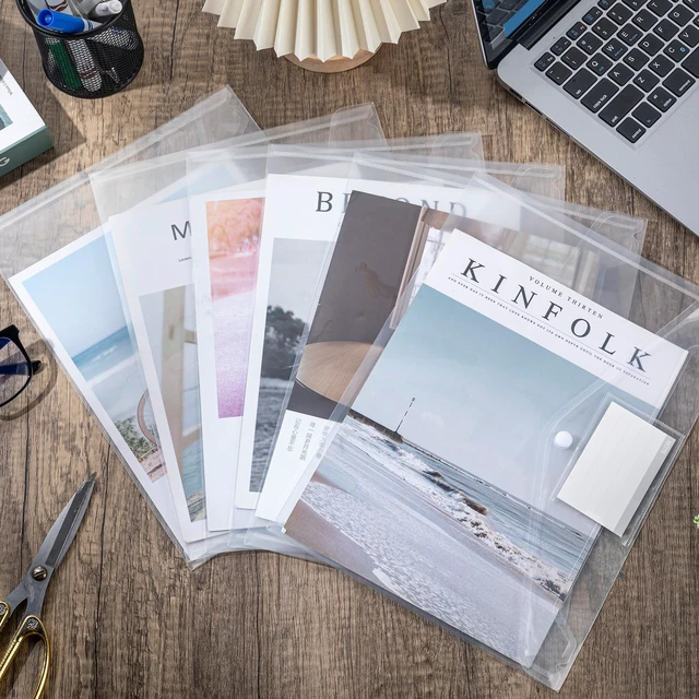 Alt view image 7 of 7 - 100 Pcs Plastic Envelopes Snap Closure A4,Clear,Pocket Style Poly Document File Folders for Teachers, Office Home, Waterproof Sleeves Button Closure, Letter Size Storage Bags