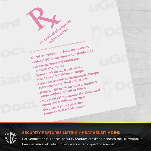 Alt view image 7 of 7 - Medical Security Papers, 24 lb Bond Weight, 8.5 x 11, Green, 500/Ream