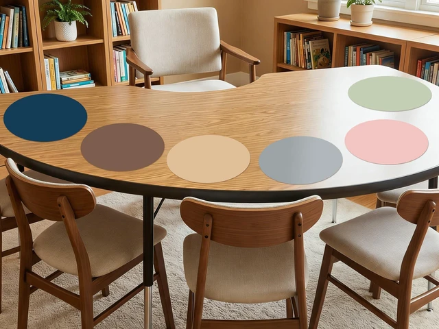 Alt view image 7 of 7 - 12 Pcs 13" Dry Erase Dots for Classroom Table,Neutral,Morandi Color Removable Circles for Seat Assignments, Name Tags, Group Work, Teacher Desk Spots, Reusable Whiteboard Table Markers
