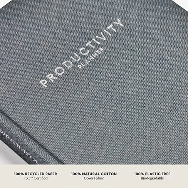 Alt view image 2 of 7 - 3-Month Productivity Planner Tools for Time-Management and Mindfulness, Tear-Out To-Do List, A5 Undated Quarterly Planner, Gray