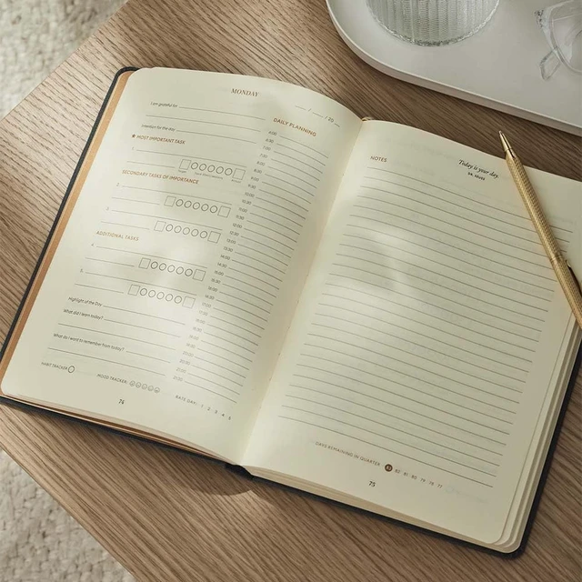 Alt view image 4 of 7 - 3-Month Productivity Planner Tools for Time-Management and Mindfulness, Tear-Out To-Do List, A5 Undated Quarterly Planner, Gray