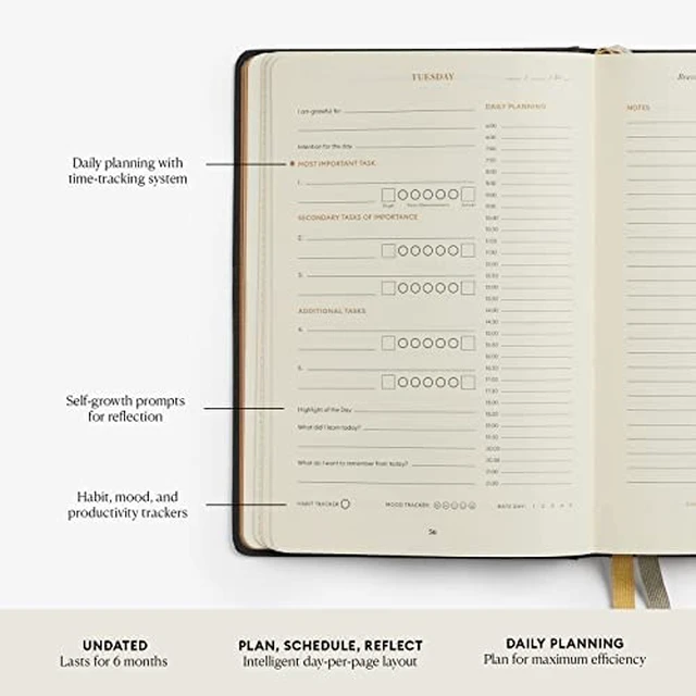 Alt view image 5 of 7 - 3-Month Productivity Planner Tools for Time-Management and Mindfulness, Tear-Out To-Do List, A5 Undated Quarterly Planner, Gray