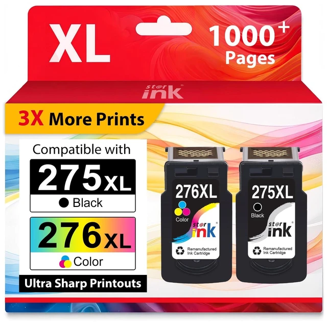 Main image of Starink Replacement for Canon 275 and 276 Ink Cartridges 275XL 276XL 2 Pack Replacement for Canon Printer Ink 275 276 High Yield for PIXMA TR3722 TR4720 TS3700 TS3522 TR4700 TR4722 TS3500 TS3720