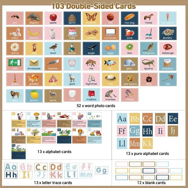 Alt view image 3 of 6 - 34 x 27 All About Letter Pocket Chart 103 ABC Flash Cards, Brown Letter of The Day Week Chart, Alphabet Tracing Practice, Educational Wall Poster, Teachers Homeschool Learning Activities