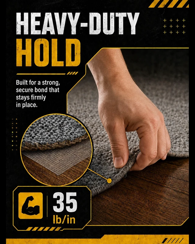 Alt view image 4 of 7 - Double Sided Mesh Tape 2 in x 66 FT Extra Strong Carpet Tape 3-Pack Heavy Duty Double Sided Fabric Tape Removable, No Residue, For Rug Fixed/Poster Photo Wall Hanging/Power Strips/Home Decor