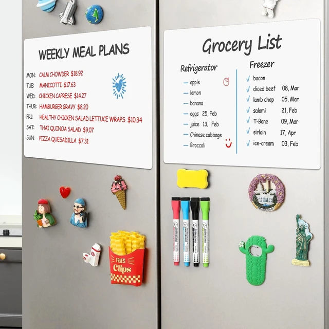 Alt view image 7 of 7 - 2 PCS Magnetic Dry Erase Whiteboard for Fridge, 21"x14" Reuasble & Erasable White Board Sheet for Refrigerator, Freezer - Smooth & Flexible Magnet Blank Notepad for Home, Kitchen Organizer and Planner