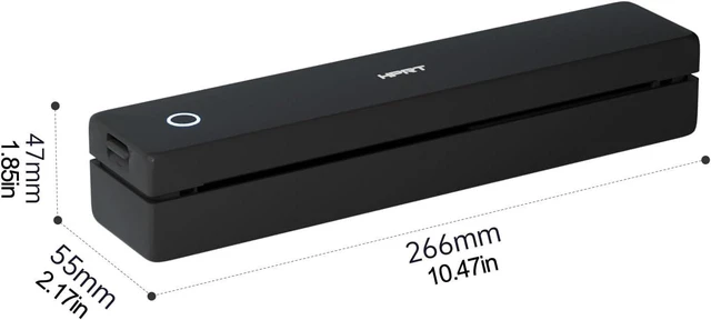 Alt view image 2 of 5 - 300DPI Portable Thermal Inkless Printer & 10sheets Space Black Supports Thermal Paper, Multi-User Bluetooth, Compatible with iOS/Windows/Laptop for Home/School/Travel, Black & 10sheets