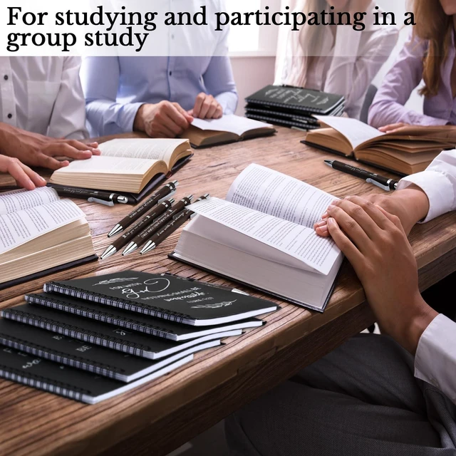 Alt view image 6 of 7 - 100 Pcs/ 50 Set Christian Gift Bulk A5 Spiral Notebook Pen, Black Bible Verse Prayer Journal Bulk Notebooks with Pens Religious Gifts for Women Men Church Pastor Appreciation Gift Halloween