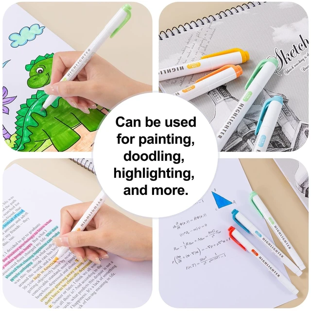 Alt view image 6 of 7 - 15 Count Dual-Tip Highlighters, Pastel Colors Fine & Bold Tip, Quick-Dry Non-Bleeding Highlighter Markers for Bible Journaling,School,Office,Notes (15 colors highlighters - Starry Sky Color)