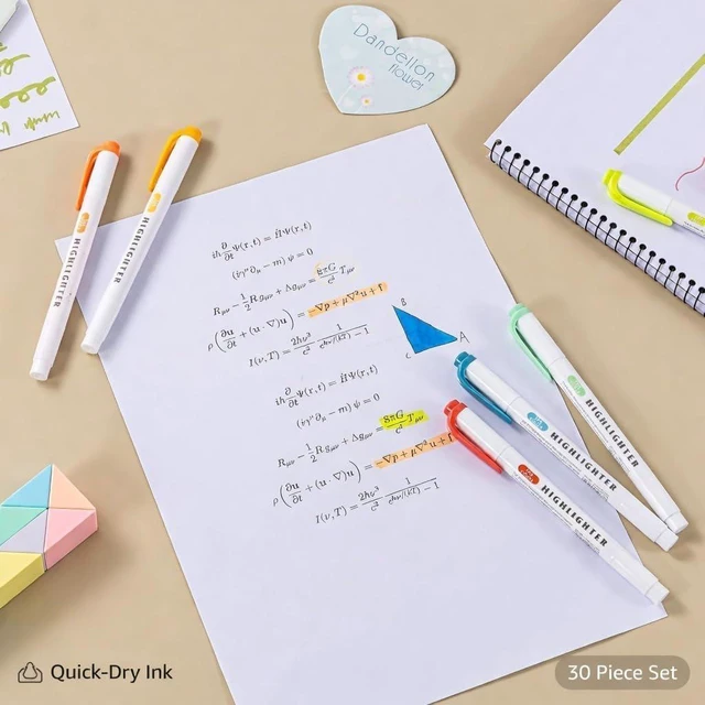 Alt view image 7 of 7 - 15 Count Dual-Tip Highlighters, Pastel Colors Fine & Bold Tip, Quick-Dry Non-Bleeding Highlighter Markers for Bible Journaling,School,Office,Notes (15 colors highlighters - Iridescent Color)