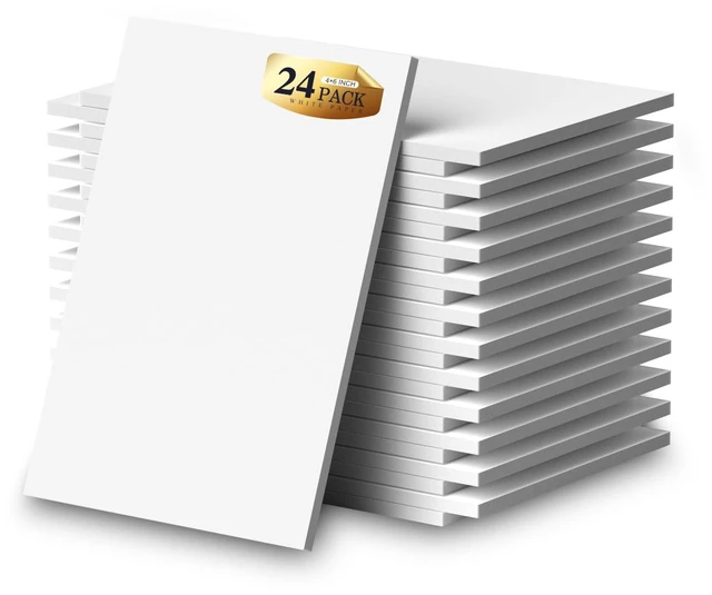 Main image of Notepads 4x6, 24 Pack Small Note Pads, Server Note Pads, Scratch Pads 4x6 White Memo Pads, 4x6 Small Writing Pads White Paper, 50 Sheets per Blank Mini Notepads 4x6 Scratch Paper for School Supplies