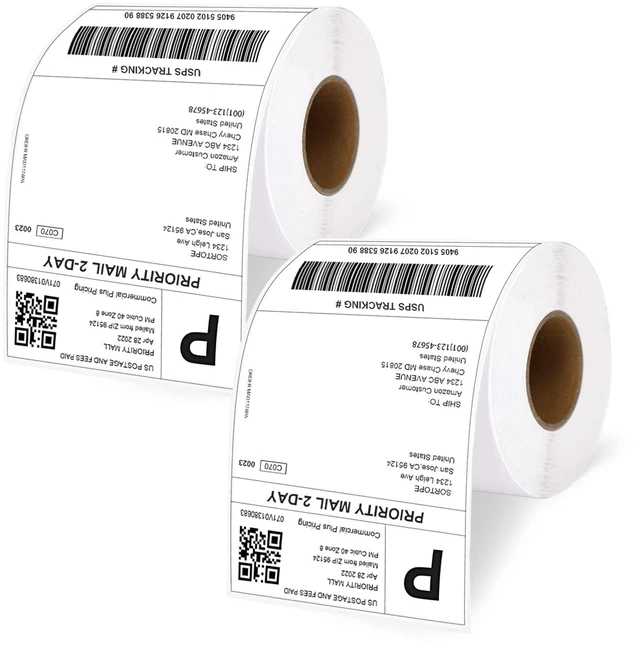 Main image of 4" x 6" Direct Thermal Shipping Labels, 2 Rolls, 1000 Labels Self-adhesive 4" x 6" labels for Rollo, MUNBYN, JADENS, iDPRT, Zebra and compatible direct thermal printers