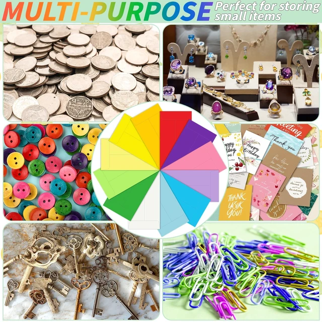 Alt view image 4 of 7 - 1000 Pcs Money Envelopes for Cash 3.5x6.5in 12 Color Colored Coin Envelopes Small Cash Envelopes with Gummed Flaps for Money Saving Challenge Small Item Organizer Coins Tickets Tips Parts Seed Storage