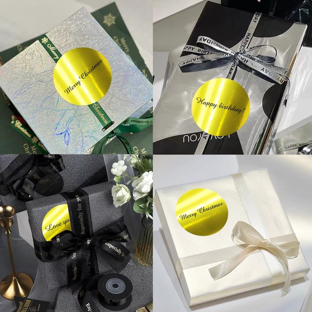 Alt view image 4 of 6 - 3" Gold Thermal Label Stickers, Round Glitter Direct Thermal Printer Sticker Labels for Gift Wrapping, Self-Adhesive DIY Custom Logo Design- Holographic Gold