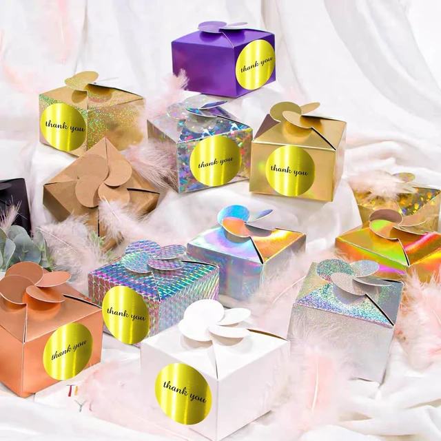 Alt view image 5 of 6 - 3" Gold Thermal Label Stickers, Round Glitter Direct Thermal Printer Sticker Labels for Gift Wrapping, Self-Adhesive DIY Custom Logo Design- Holographic Gold