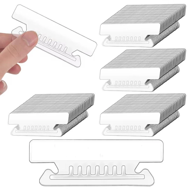 Main image of 200 Pcs 3 1/2 Inch Hanging File Folder Tabs - Plastic, Clear, Insertable for Office, School