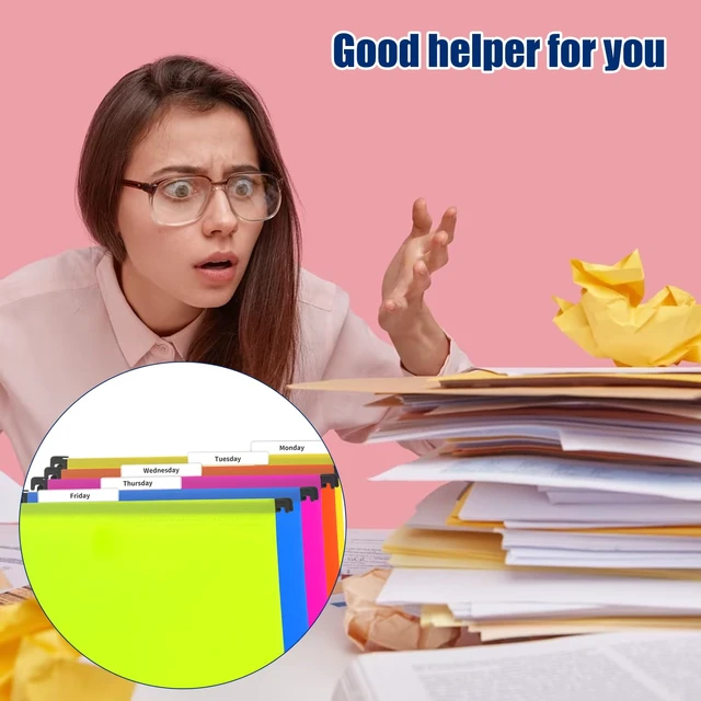 Alt view image 6 of 7 - 200 Pcs 3 1/2 Inch Hanging File Folder Tabs - Plastic, Clear, Insertable for Office, School