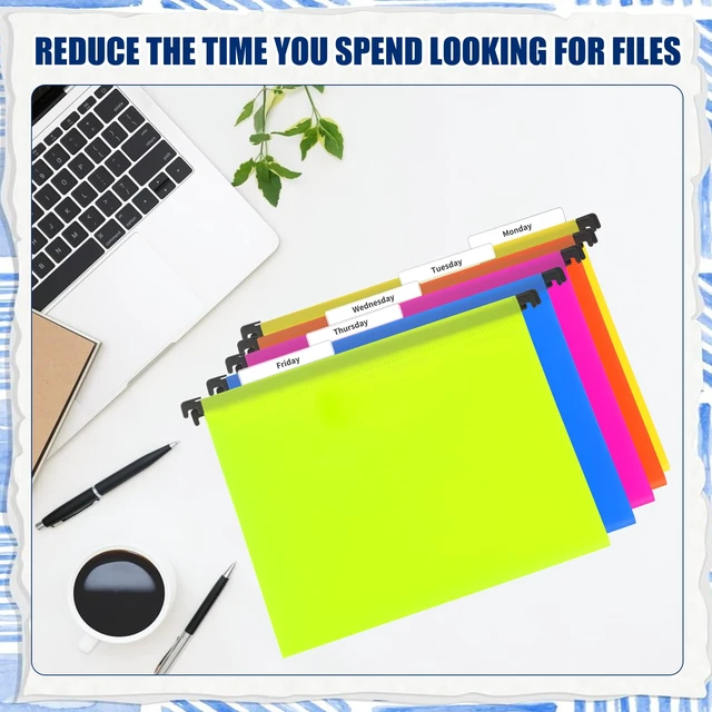 Alt view image 7 of 7 - 200 Pcs 3 1/2 Inch Hanging File Folder Tabs - Plastic, Clear, Insertable for Office, School