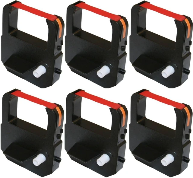 Main image of Replacement Ribbon for Lathem Electronic Time Clocks, Red Ink (6 Pack) Fits Lathem VIS6007 100E 700E 900E 1000E 1500E 1600E 5000EP 7000E 7500E LT5000, Acroprint 39-0121-002 M150MC4 ES700 ES900