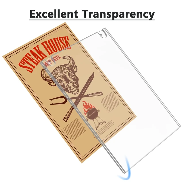 Alt view image 5 of 7 - Acrylic Wall Mount Sign Holder, 11 x 17 Vertical, 6 Pack Includes Adhesive Tapes and Screws, Clear Acrylic Display for Signs, Posters and Documents, Ideal for Office, Home, Store