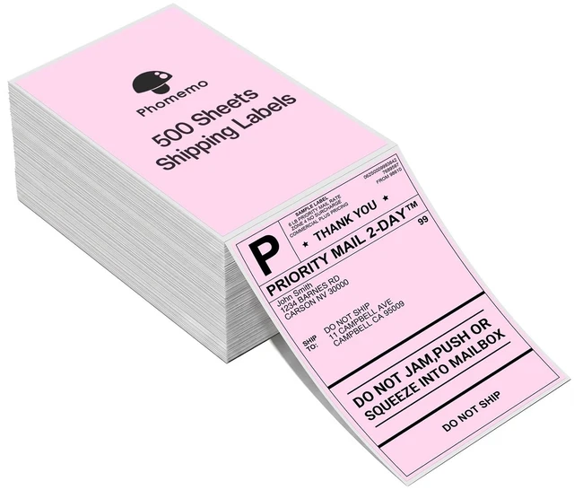 Main image of 4x6 Thermal Shipping Labels for Shipping Label Printer Genuine 500 Fanfold Labels, Strong Adhesive Commercial Grade Direct Thermal Label for Shipping, Barcodes, USPS, UPS and FedEx