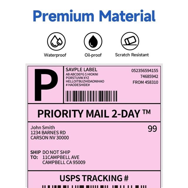 Alt view image 2 of 7 - 4x6 Thermal Shipping Labels for Shipping Label Printer Genuine 500 Fanfold Labels, Strong Adhesive Commercial Grade Direct Thermal Label for Shipping, Barcodes, USPS, UPS and FedEx