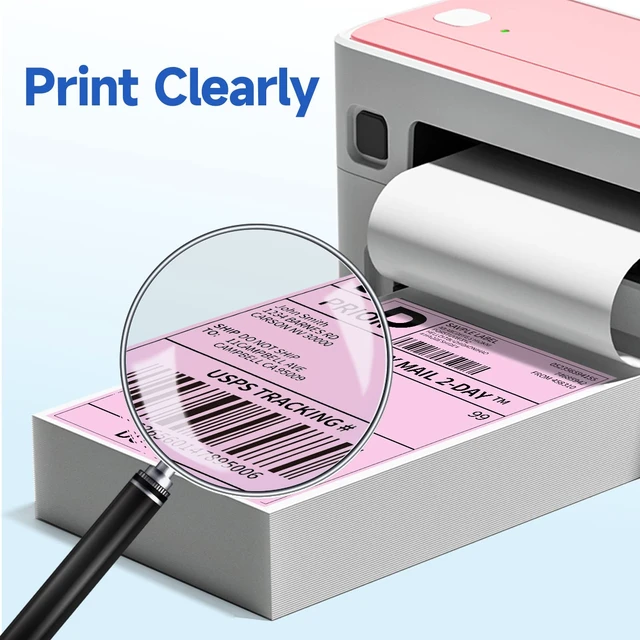 Alt view image 3 of 7 - 4x6 Thermal Shipping Labels for Shipping Label Printer Genuine 500 Fanfold Labels, Strong Adhesive Commercial Grade Direct Thermal Label for Shipping, Barcodes, USPS, UPS and FedEx