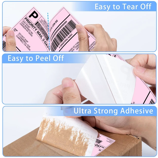Alt view image 4 of 7 - 4x6 Thermal Shipping Labels for Shipping Label Printer Genuine 500 Fanfold Labels, Strong Adhesive Commercial Grade Direct Thermal Label for Shipping, Barcodes, USPS, UPS and FedEx