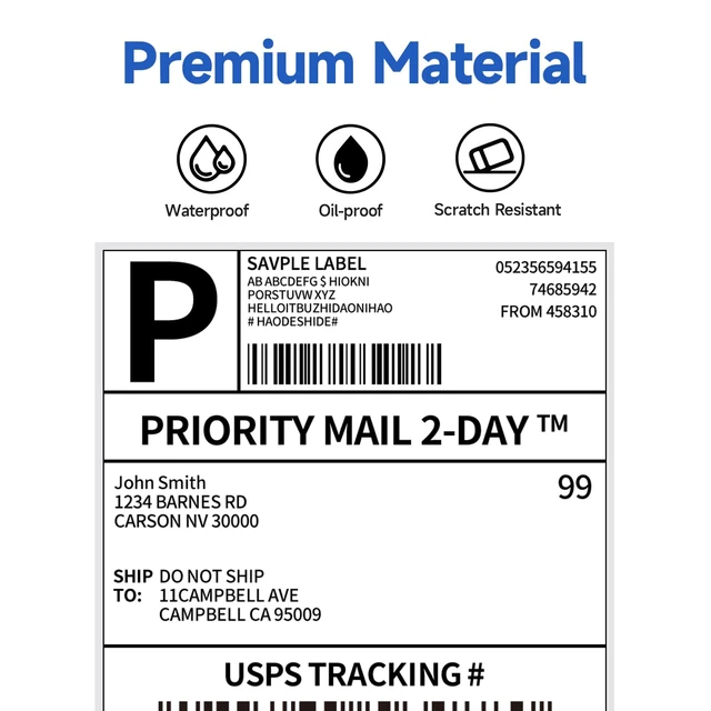 Alt view image 2 of 7 - Genuine 4X6 Thermal Shipping Label 1000 Labels per Stack - 4x6 FanFold Thermal Labels Compatible with Shipping Label Printer, Strong Adhesive Shipping Labels, Commercial Grade