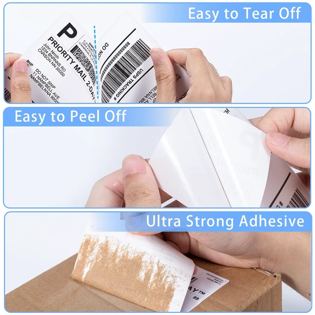 Alt view image 4 of 7 - Genuine 4X6 Thermal Shipping Label 1000 Labels per Stack - 4x6 FanFold Thermal Labels Compatible with Shipping Label Printer, Strong Adhesive Shipping Labels, Commercial Grade
