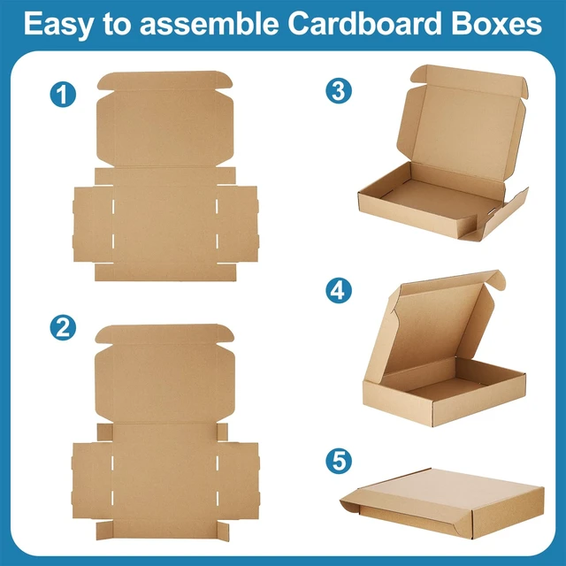 Alt view image 3 of 7 - 30 Pack 11x8x2 Brown Shipping Boxes for Small Business, Book, Gifts Easy Assemble Corrugated Cardboard Mailers Boxes for Packaging, Moving, Shoe Boxes, Easy Fold Mailing Boxes for Shipping Cute