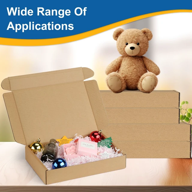 Alt view image 5 of 7 - 30 Pack 11x8x2 Brown Shipping Boxes for Small Business, Book, Gifts Easy Assemble Corrugated Cardboard Mailers Boxes for Packaging, Moving, Shoe Boxes, Easy Fold Mailing Boxes for Shipping Cute