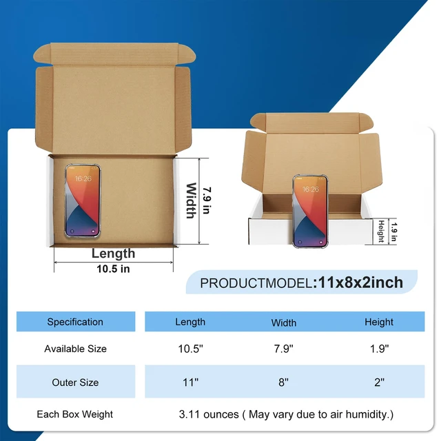 Alt view image 2 of 7 - 30 Pack 11x8x2 White Shipping Boxes for Small Business, Gifts Easy Assemble Small Shipping Mailers Cute Easy Fold Small Boxes for Shipping Book Cardboard Boxes Packing Boxes Mailing Boxes