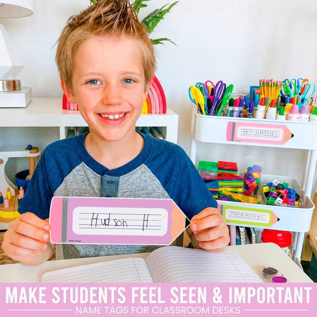 Alt view image 3 of 7 - Desk Name Tags for Classroom, 36pc Nameplate & Classroom Name Tags for Desk 9"x3" Name Plates for Classroom Decor, 1st-3rd Grade Kindergarten Preschool Must Haves, Pastel Cubby Labels Teacher Supplies